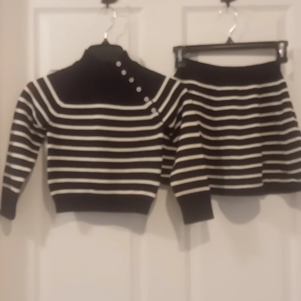 Polo Ralph Lauren Gorgeous Striped Cotton Sweater & Skirt Set NWT REDUCED - Picture 2 of 7